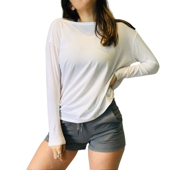 Lululemon white long sleeve comfy athletic tee - Picture 1 of 6